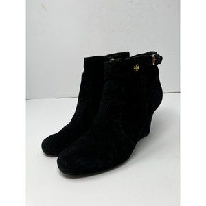 Tory Burch Milan Wedge Suede Ankle Boots Women's Size 8M